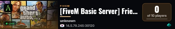 [FiveM Basic Server] Friends RP live status badge