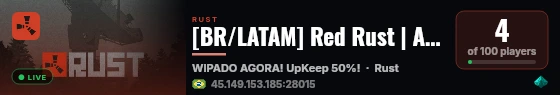 [BR/LATAM] Red Rust | Apenas Solo | Full wipe 17/09 live status badge
