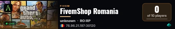 FivemShop Romania live status badge