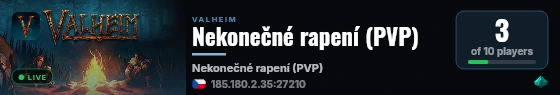 Nekonečné rapení (PVP) live status badge