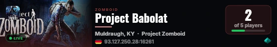 Project Babolat live status badge