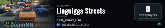 Linguigga Streets live status badge