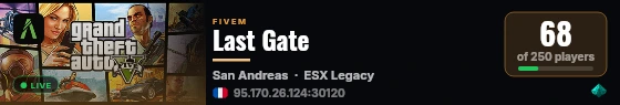 Last Gate live status badge