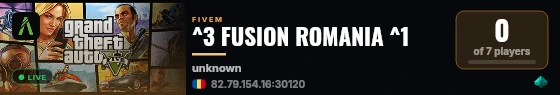 ^3 FUSION ROMANIA ^1 live status badge