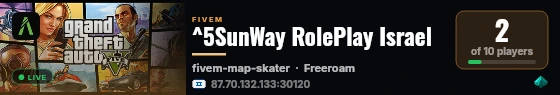 ^5SunWay RolePlay Israel live status badge