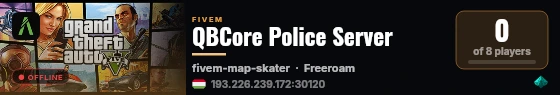 QBCore Police Server live status badge