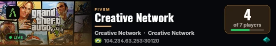 Creative Network live status badge