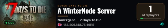 A WinterNode Server live status badge