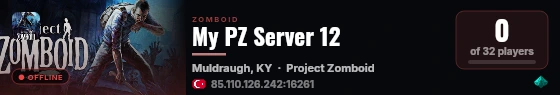 My PZ Server 12 live status badge
