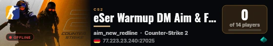 eSer Warmup DM Aim & Fun powered by M.o.r.F. live status badge