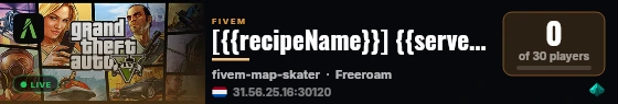 [{{recipeName}}] {{serverName}} live status badge