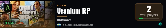 Uranium RP live status badge