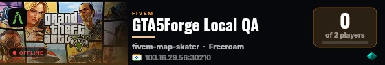 GTA5Forge Local QA live status badge