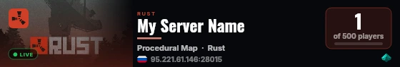 My Server Name live status badge