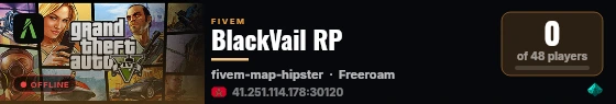BlackVail RP live status badge