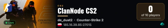 ClanNode CS2 live status badge