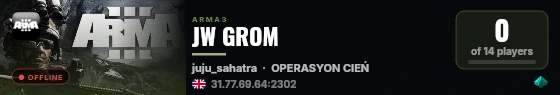 JW GROM live status badge
