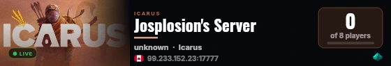 Josplosion's Server live status badge