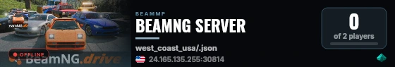 BEAMNG SERVER live status badge