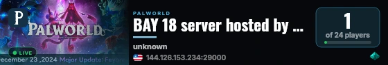 BAY 18 server hosted by G-Portal live status badge