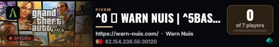 ^0 🔨 WARN NUIS | ^5BASE CORE 3.0 live status badge