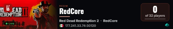 RedCore live status badge