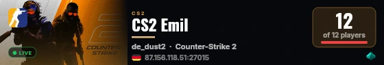 CS2 Emil live status badge