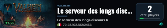 Le serveur des longs discours barbants live status badge