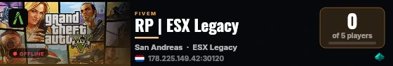 RP | ESX Legacy live status badge