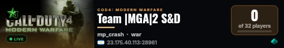Team |MGA|2 S&D live status badge