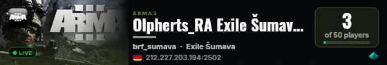 Olpherts_RA Exile Šumava PVE Linux Server live status badge