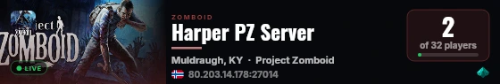 Harper PZ Server live status badge