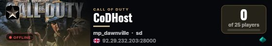 CoDHost live status badge