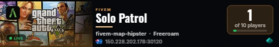 Solo Patrol live status badge
