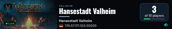 Hansestadt Valheim live status badge