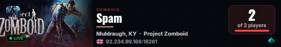 Spam live status badge