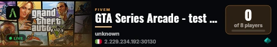 GTA Series Arcade - test locale live status badge