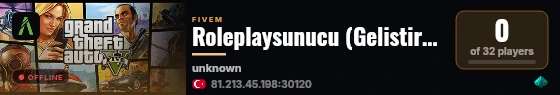 Roleplaysunucu (Gelistirme) live status badge