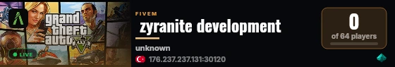  zyranite development live status badge