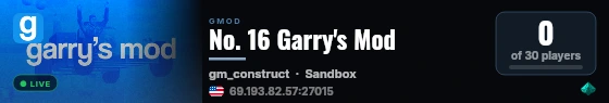No. 16 Garry's Mod live status badge