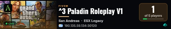 ^3 Paladin Roleplay V1 live status badge