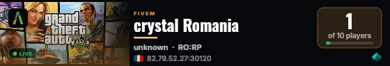 crystal Romania live status badge