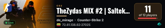 TheZydas MIX #2 | Solvella vs RimasQq live status badge