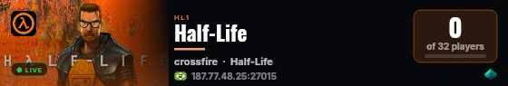 Half-Life live status badge