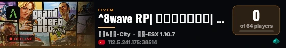 ^8wave RP| 角色扮演服务器|  🌙 live status badge