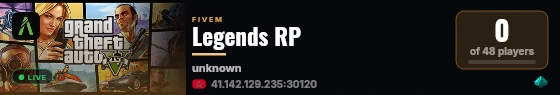 Legends RP live status badge