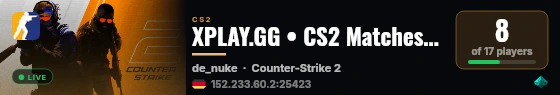 XPLAY.GG • CS2 Matches #1174 live status badge