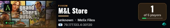 M&L Store live status badge