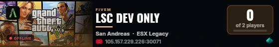 LSC DEV ONLY live status badge