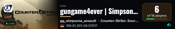 gungame4ever | Simpsons GunGame | 100 Tick | FastDL live status badge